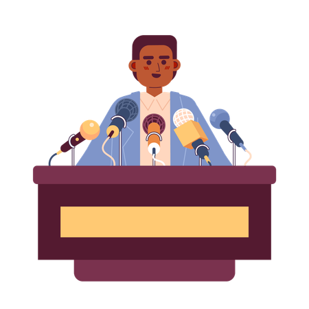 Speaker conference press microphones  Illustration