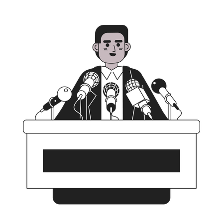 Speaker conference press microphones  Illustration