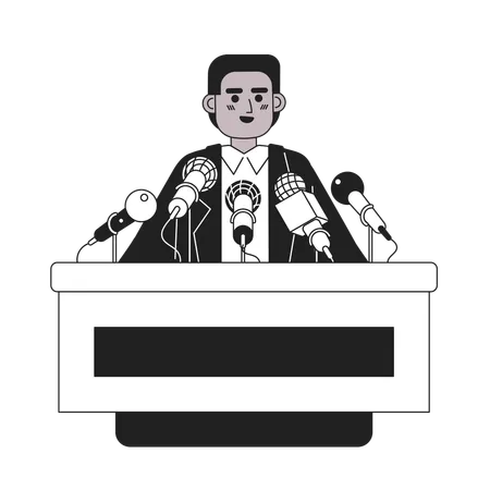 Speaker conference press microphones  Illustration