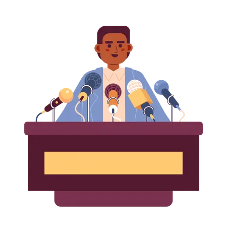 Speaker conference press microphones  Illustration