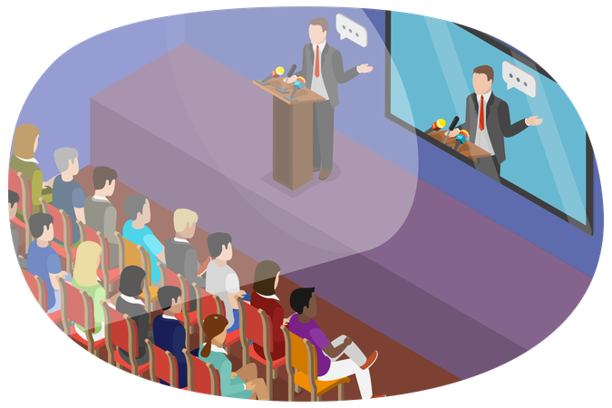 Speaker Giving Presentation  Illustration