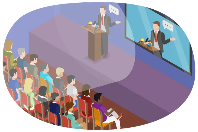 Speaker Giving Presentation  Illustration