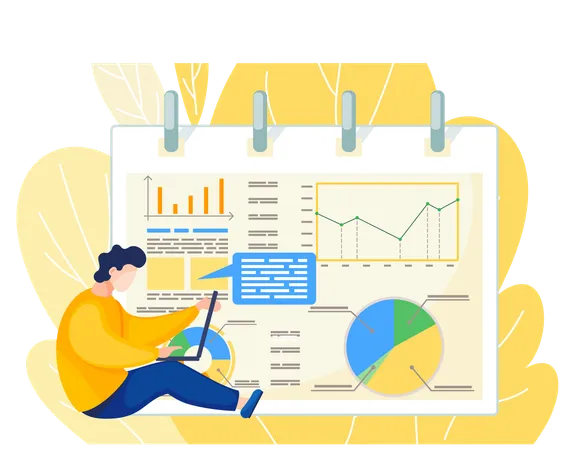 Speaker leads workshop explains statistics  Illustration