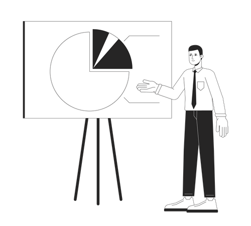 Speaker spokesman giving corporate presentation  Illustration