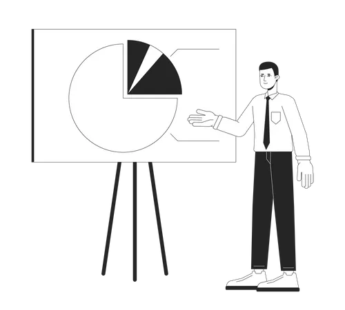 Speaker spokesman giving corporate presentation  Illustration