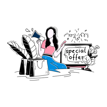 Special Offer in Shopping  Illustration