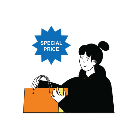 Special Shopping Price  Illustration