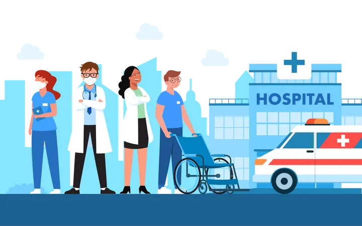 Specialist Doctor working at hospital  Illustration