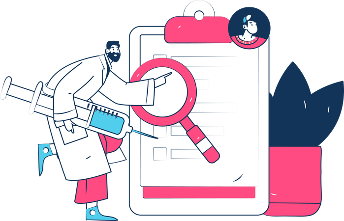 Specialist team analysis patient's report  Illustration