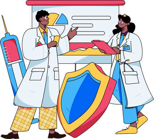 Specialist team analysis patient's report  Illustration