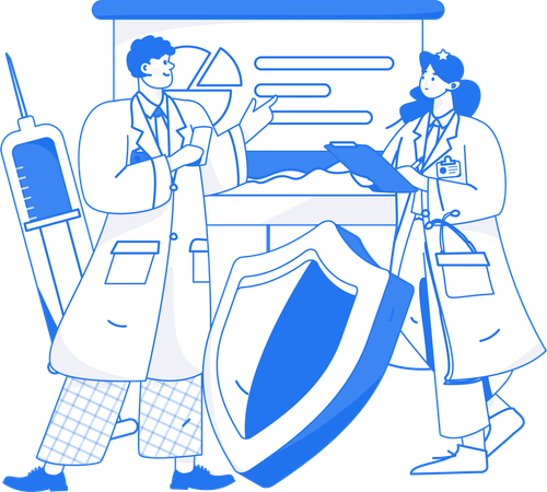 Specialist team analysis patient's report  Illustration