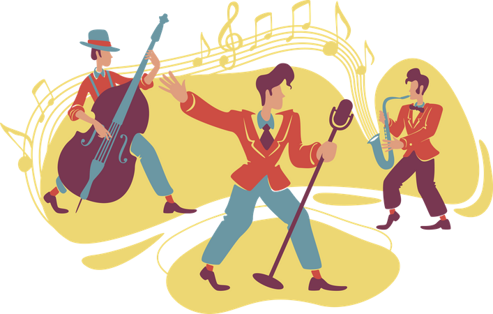 Spectacle de jazz swing  Illustration