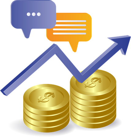 Speech balloon with money development  Illustration