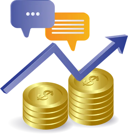 Speech balloon with money development  Illustration