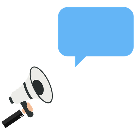 Speech bubble from a megaphone  Illustration