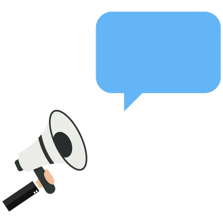 Speech bubble from a megaphone  Illustration