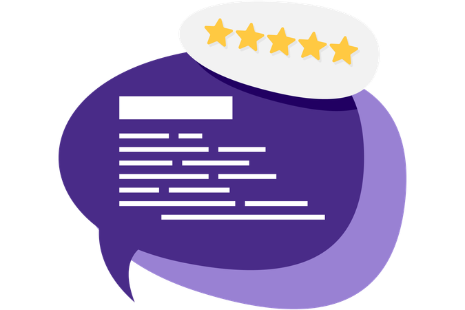 Speech bubble with rating  Illustration