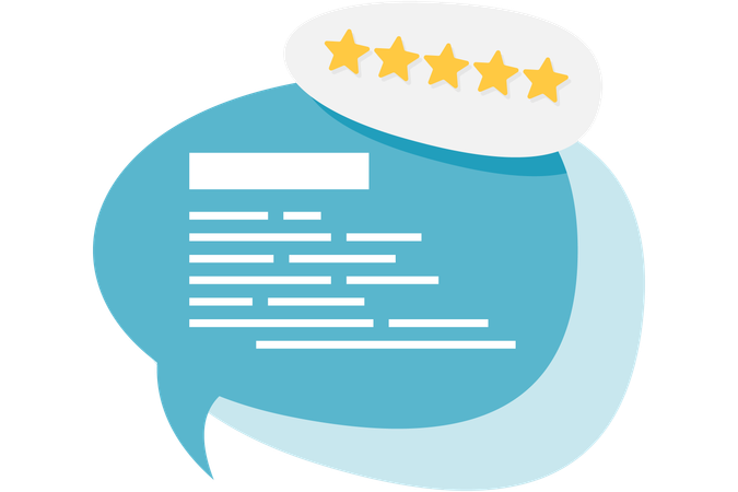 Speech bubble with rating  Illustration