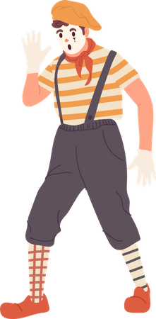 Speechless mime actor  Illustration