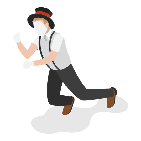 Speechless mime actor  Illustration