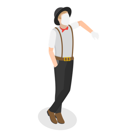 Speechless mime actor  Illustration