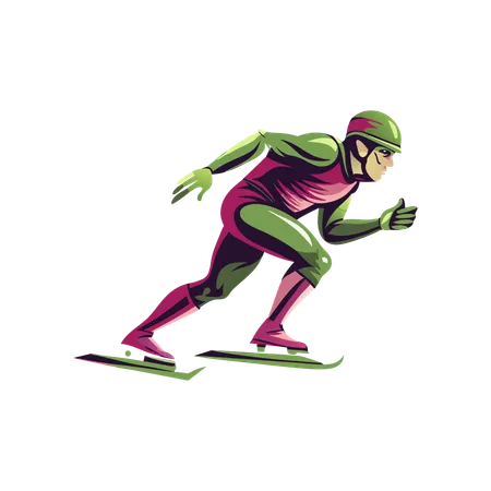 Speed Skating  Illustration