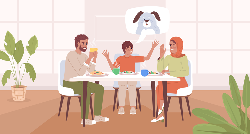 Spend time with family Illustration