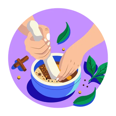 Spice grinding  Illustration