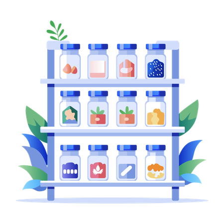 Spice Rack in shop  Illustration