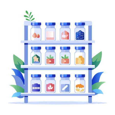 Spice Rack in shop  Illustration