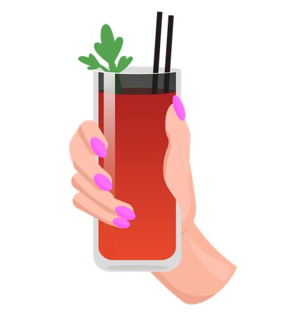 Spicy alcoholic tomato cocktail  Illustration