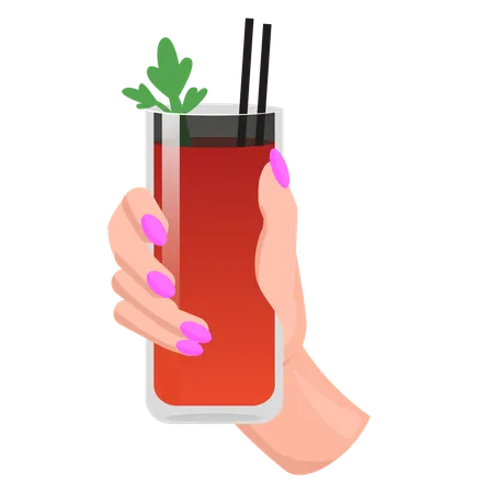 Spicy alcoholic tomato cocktail  Illustration