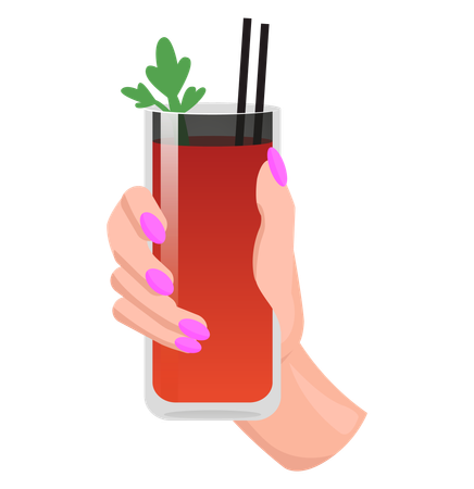 Spicy alcoholic tomato cocktail  Illustration