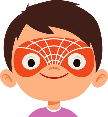 Spider face painting on boy face Illustration