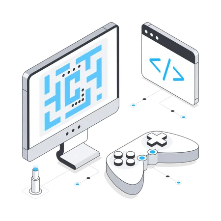 Spieleentwicklung am Computer  Illustration