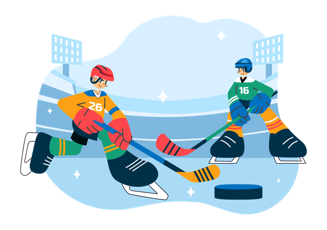 Spieler beim Eishockeysport  Illustration