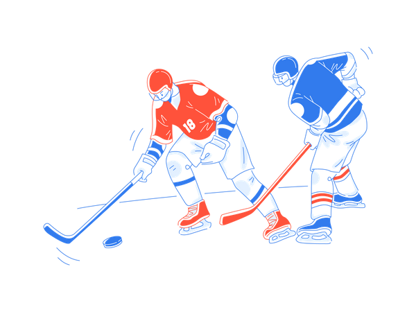 Spieler, die Hockey spielen  Illustration