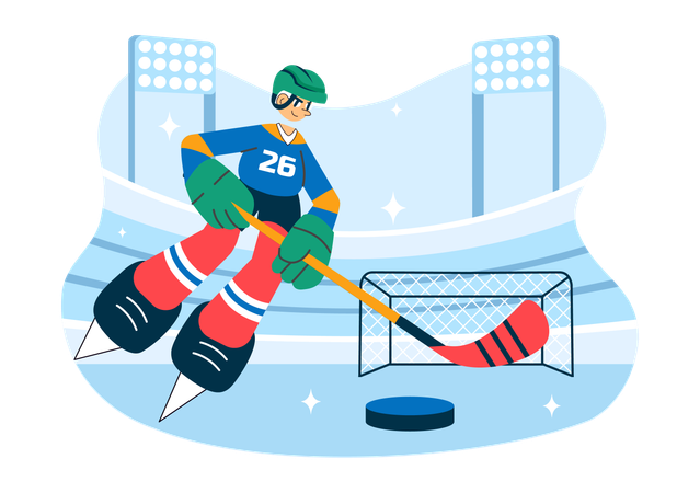 Spieler beim Eishockeysport  Illustration