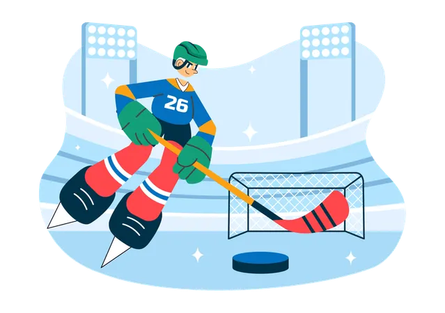 Spieler beim Eishockeysport  Illustration