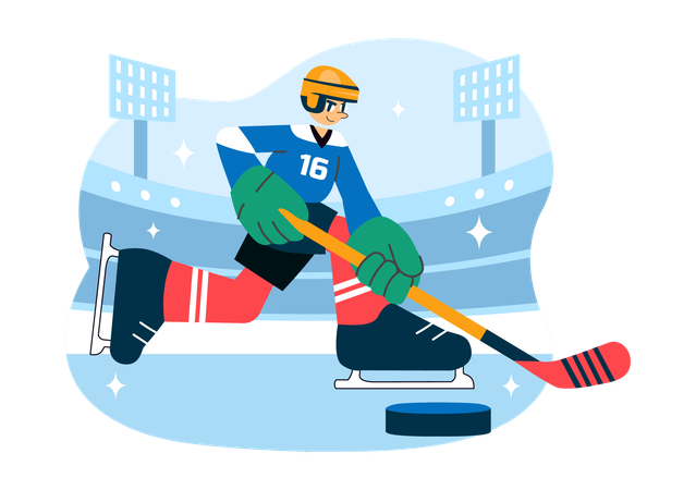 Spieler beim Eishockeysport  Illustration