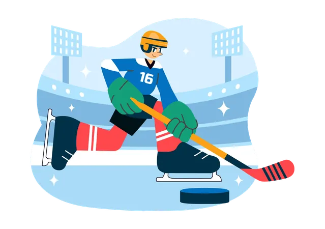 Spieler beim Eishockeysport  Illustration