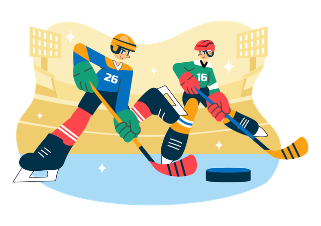 Spieler beim Eishockeysport  Illustration
