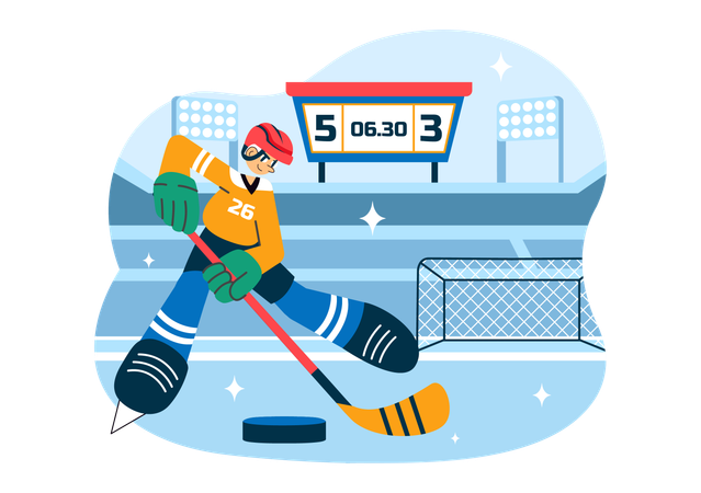 Spieler beim Eishockeysport  Illustration