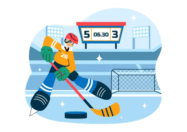 Spieler beim Eishockeysport  Illustration