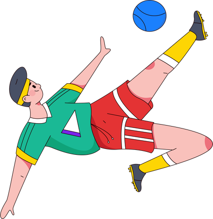 Spieler tritt Ball  Illustration