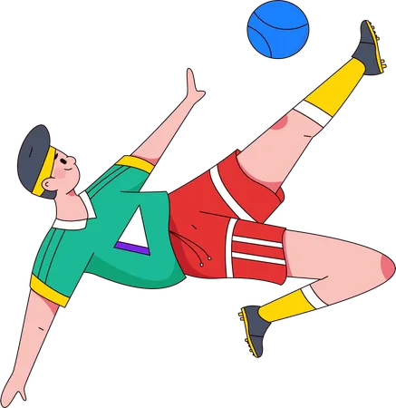 Spieler tritt Ball  Illustration