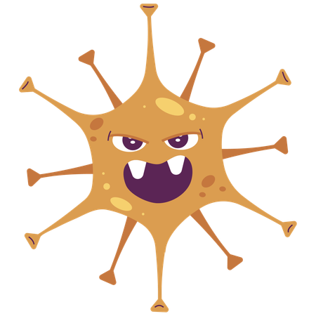 Spiky Angry Germ Creature  Illustration