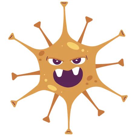 Spiky Angry Germ Creature  Illustration