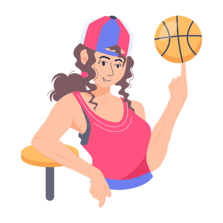 Spinning Basketball  Illustration