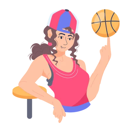 Spinning Basketball  Illustration